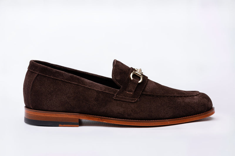 BIT-DETAIL SUEDE LEATHER LOAFERS