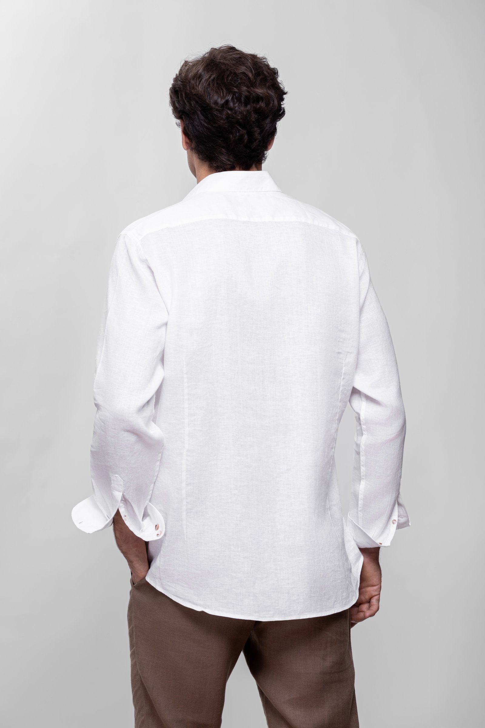 White 100% Turkish Linen Shirt