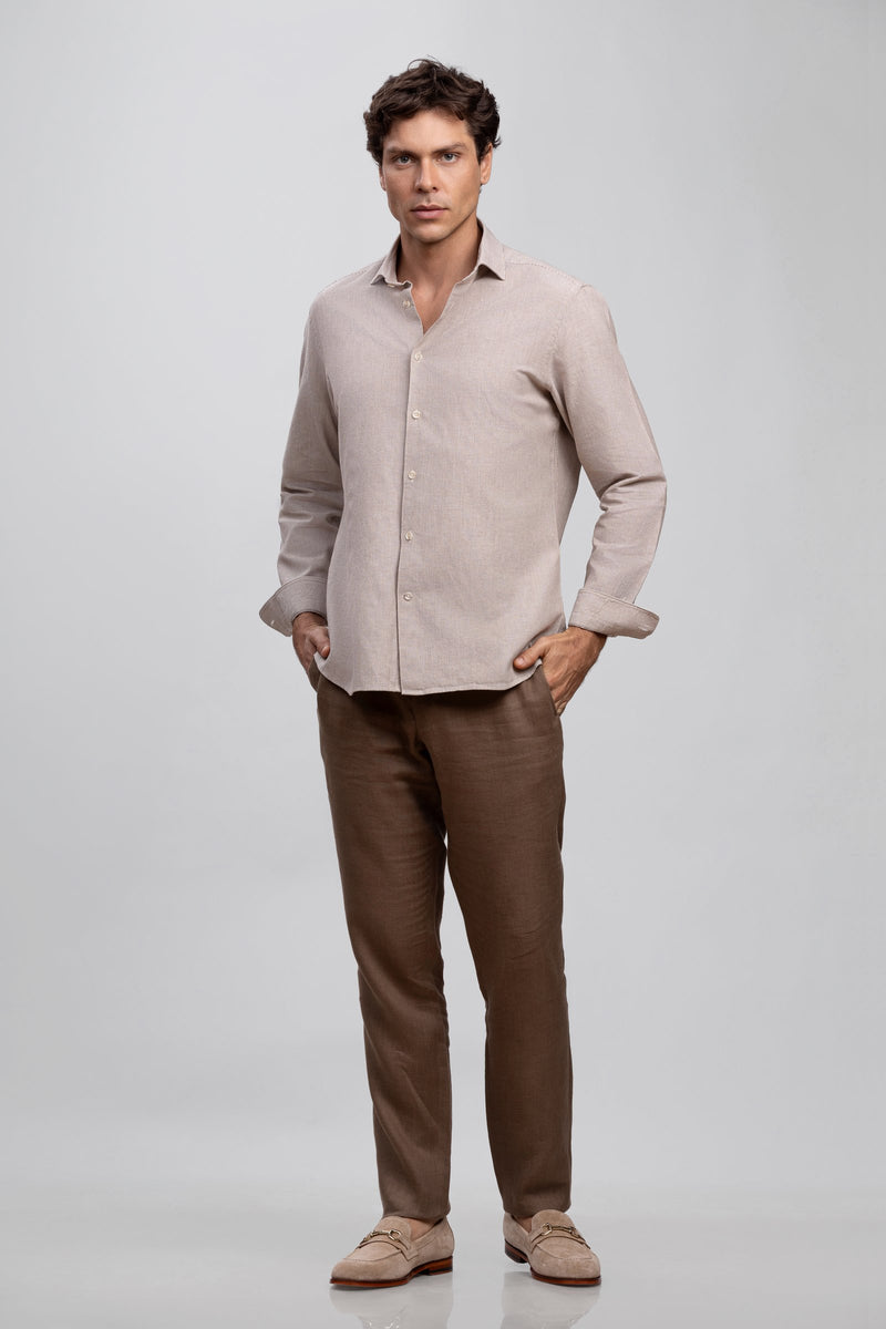 ITALIAN COTTON & LINEN BLEND SHIRT