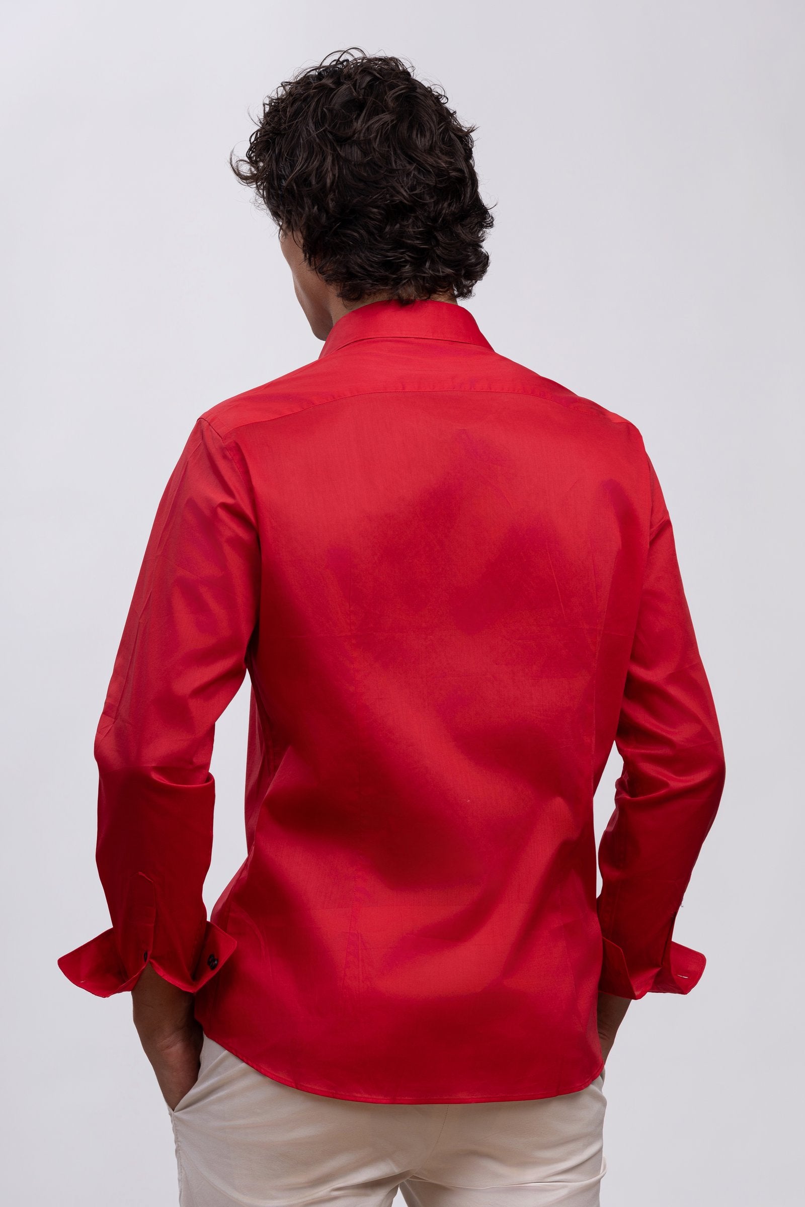 Red 100% Italian Cotton Shirt