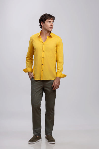 Yellow 100% Italian Cotton Shirt