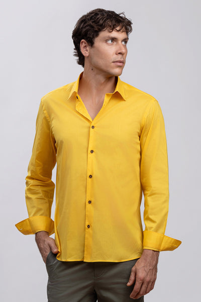 Yellow 100% Italian Cotton Shirt