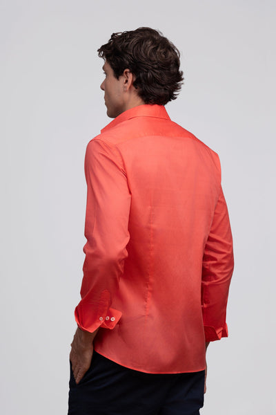 Coral Orange 100% Italian Cotton Shirt