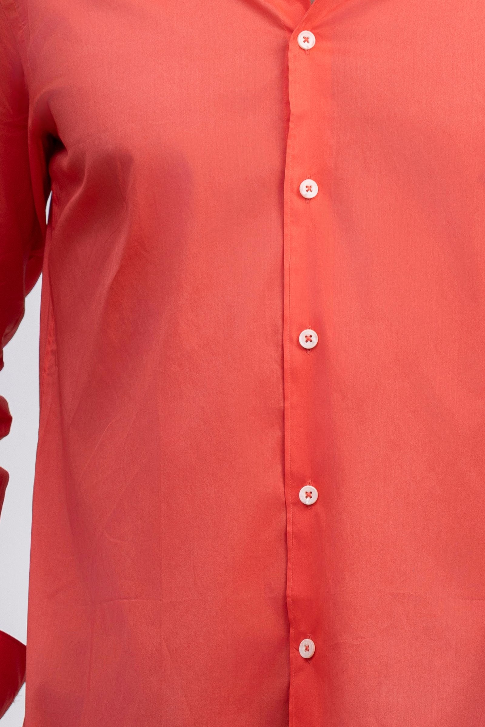 Coral Orange 100% Italian Cotton Shirt