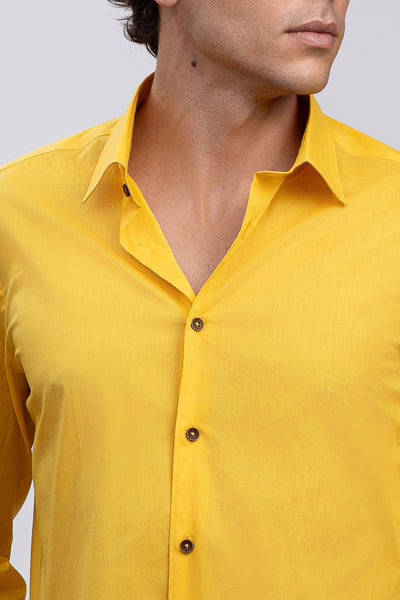 Yellow 100% Italian Cotton Shirt