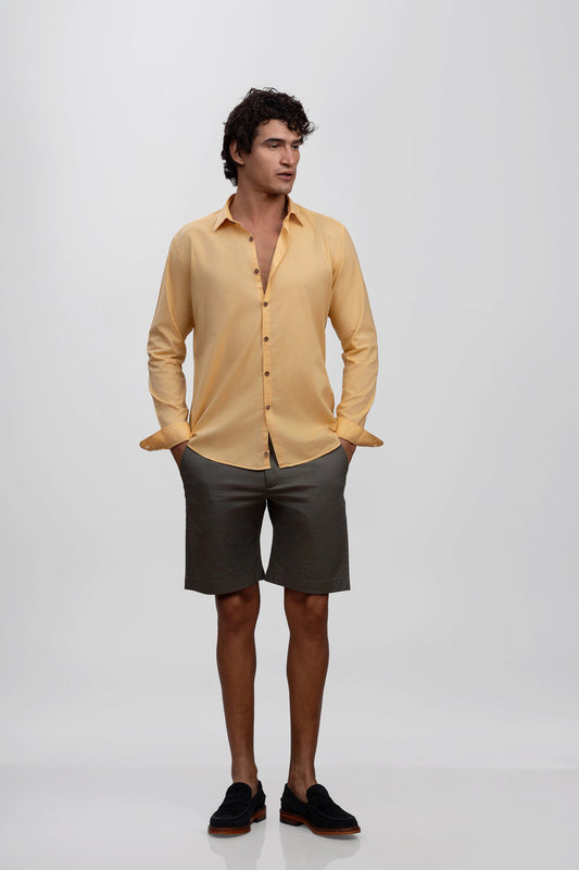 Butter Yellow 100% Italian Cotton Shirt