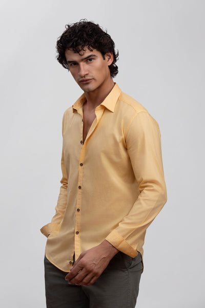 Butter Yellow 100% Italian Cotton Shirt