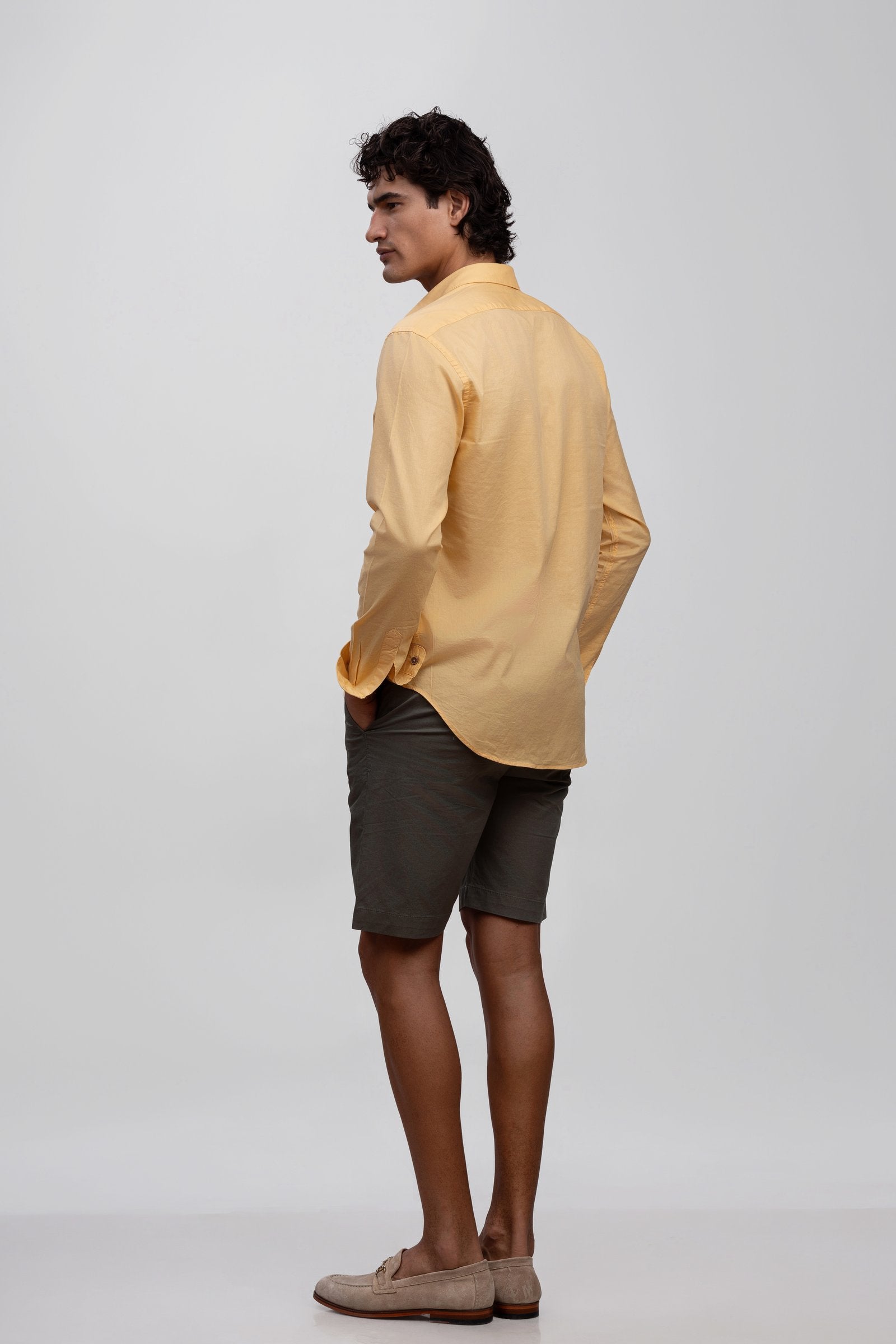 Butter Yellow 100% Italian Cotton Shirt