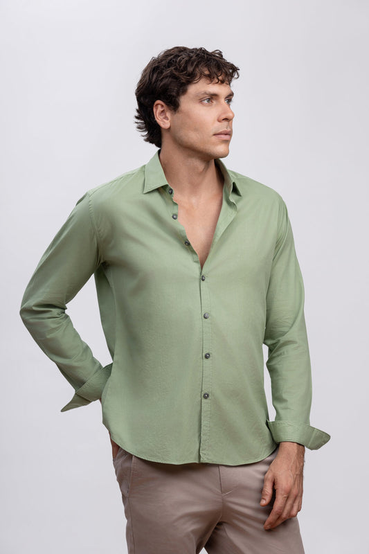 Green 100% Italian Cotton Shirt