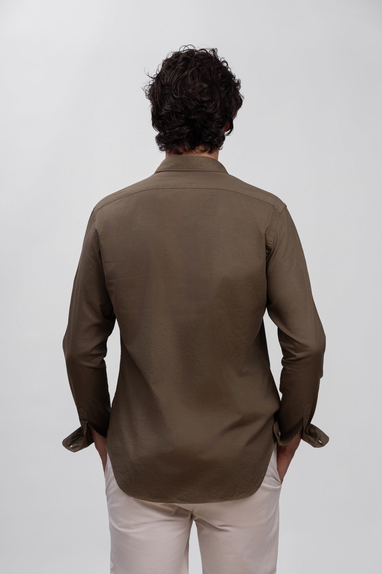 Olive Green 100% Italian Cotton Shirt