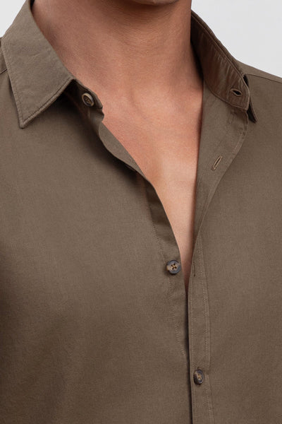 Olive Green 100% Italian Cotton Shirt