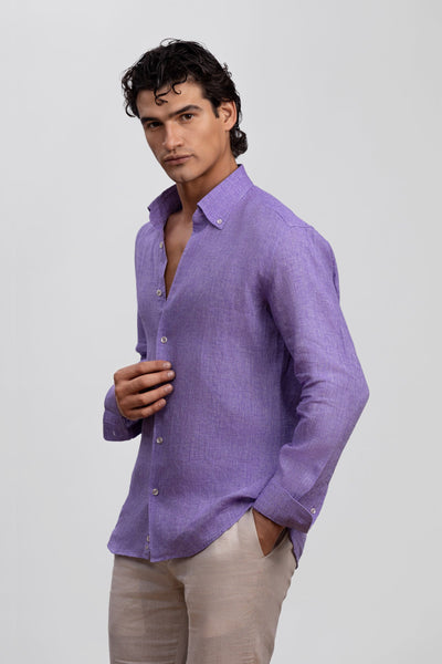 Lavender 100% Italian Linen Shirt