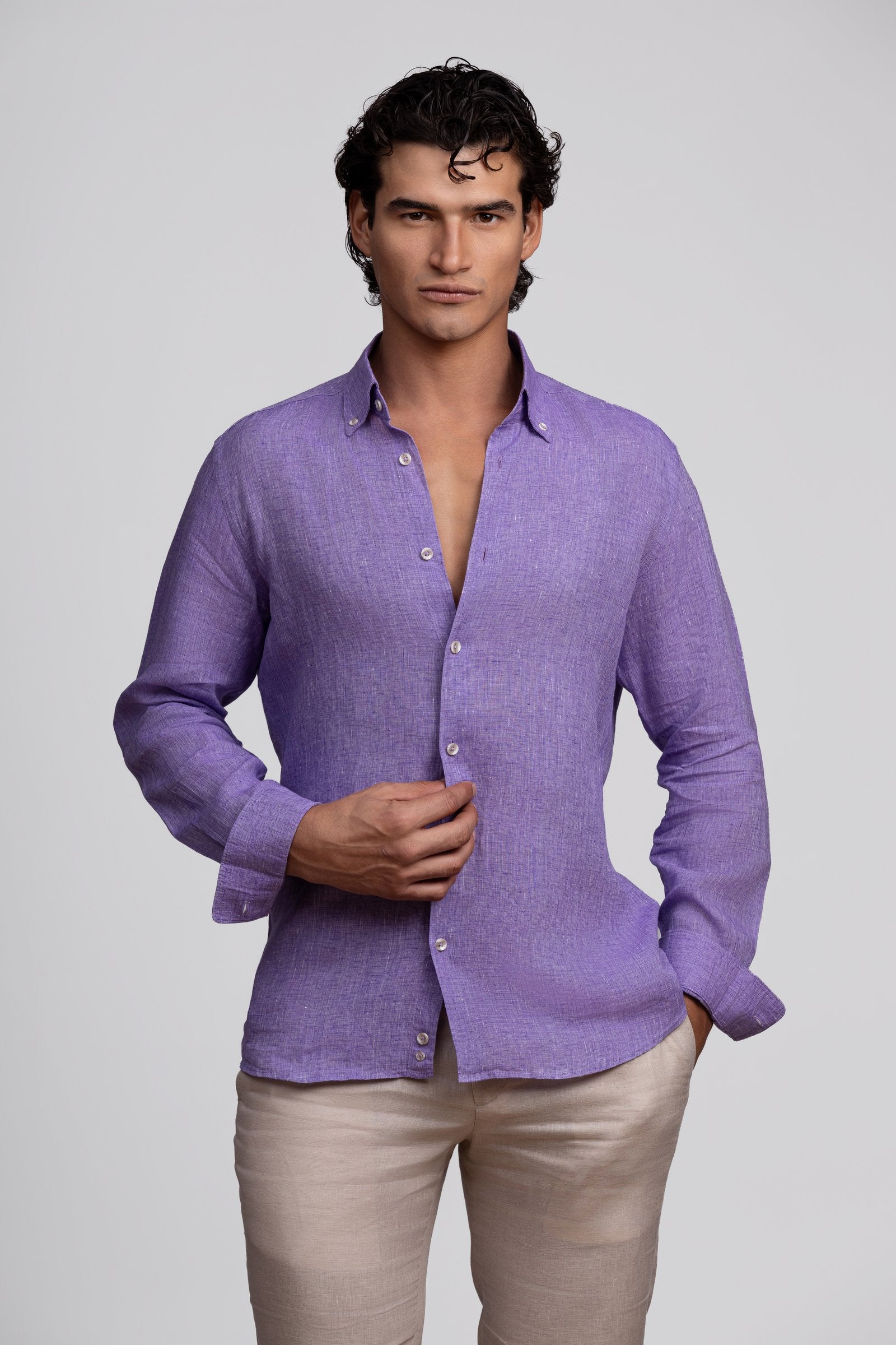 Lavender 100% Italian Linen Shirt