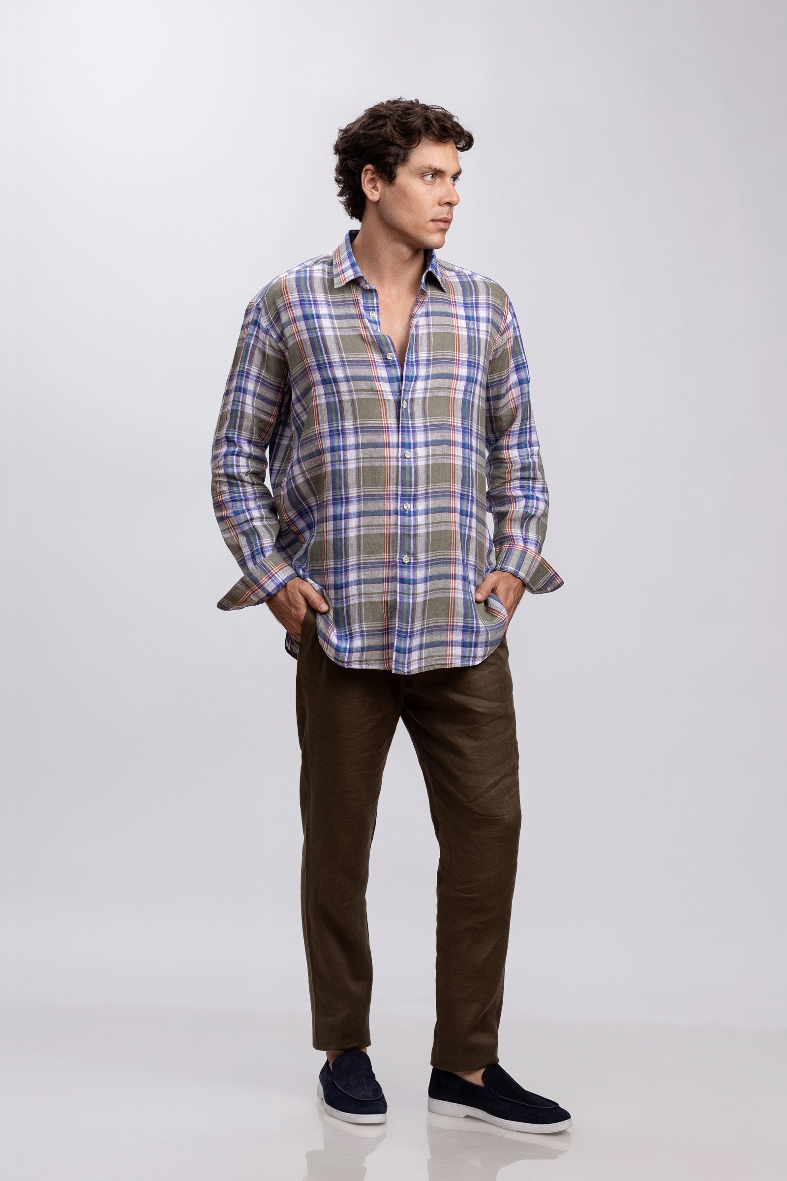 Green 100% Italian Linen Shirt