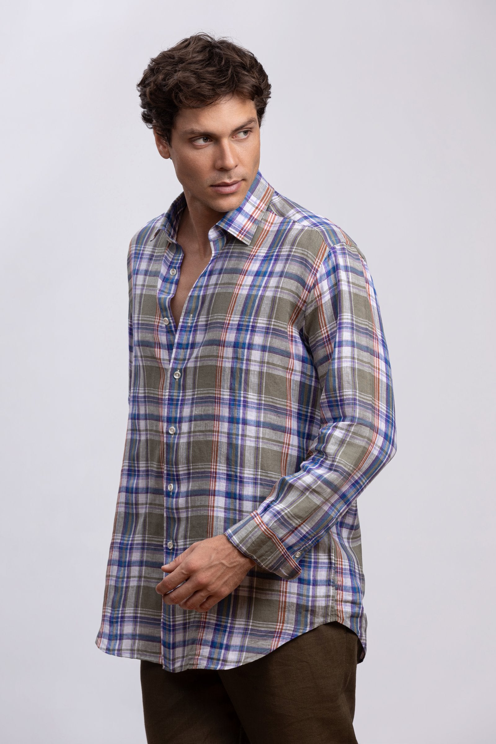 Green 100% Italian Linen Shirt