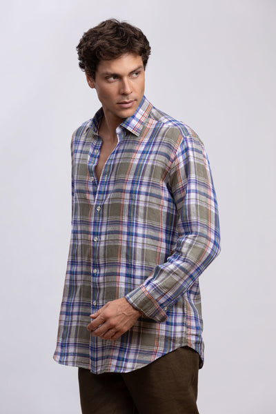 Green 100% Italian Linen Shirt