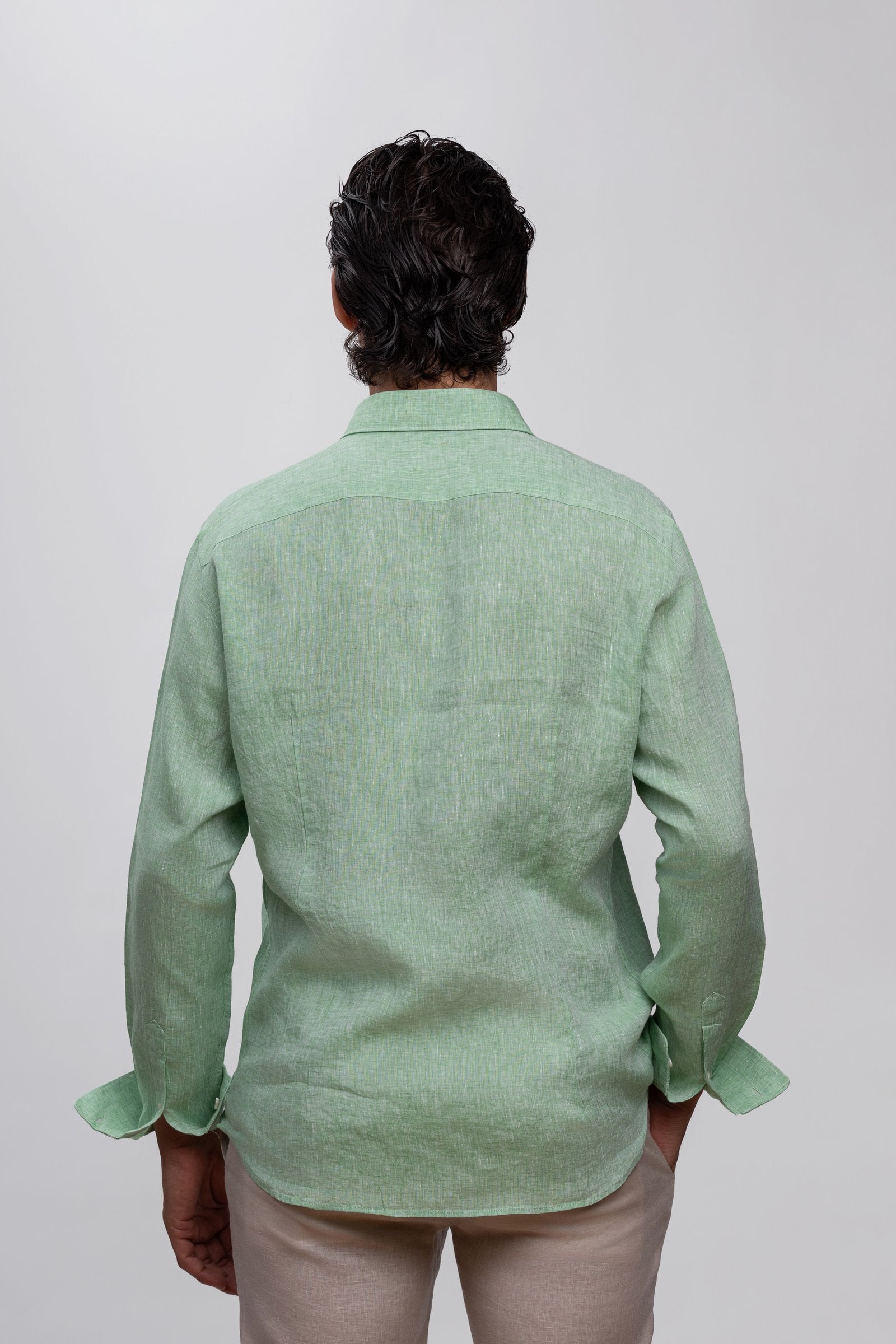 Mint Green 100% Italian Linen Shirt