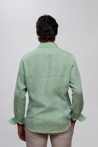 Mint Green 100% Italian Linen Shirt