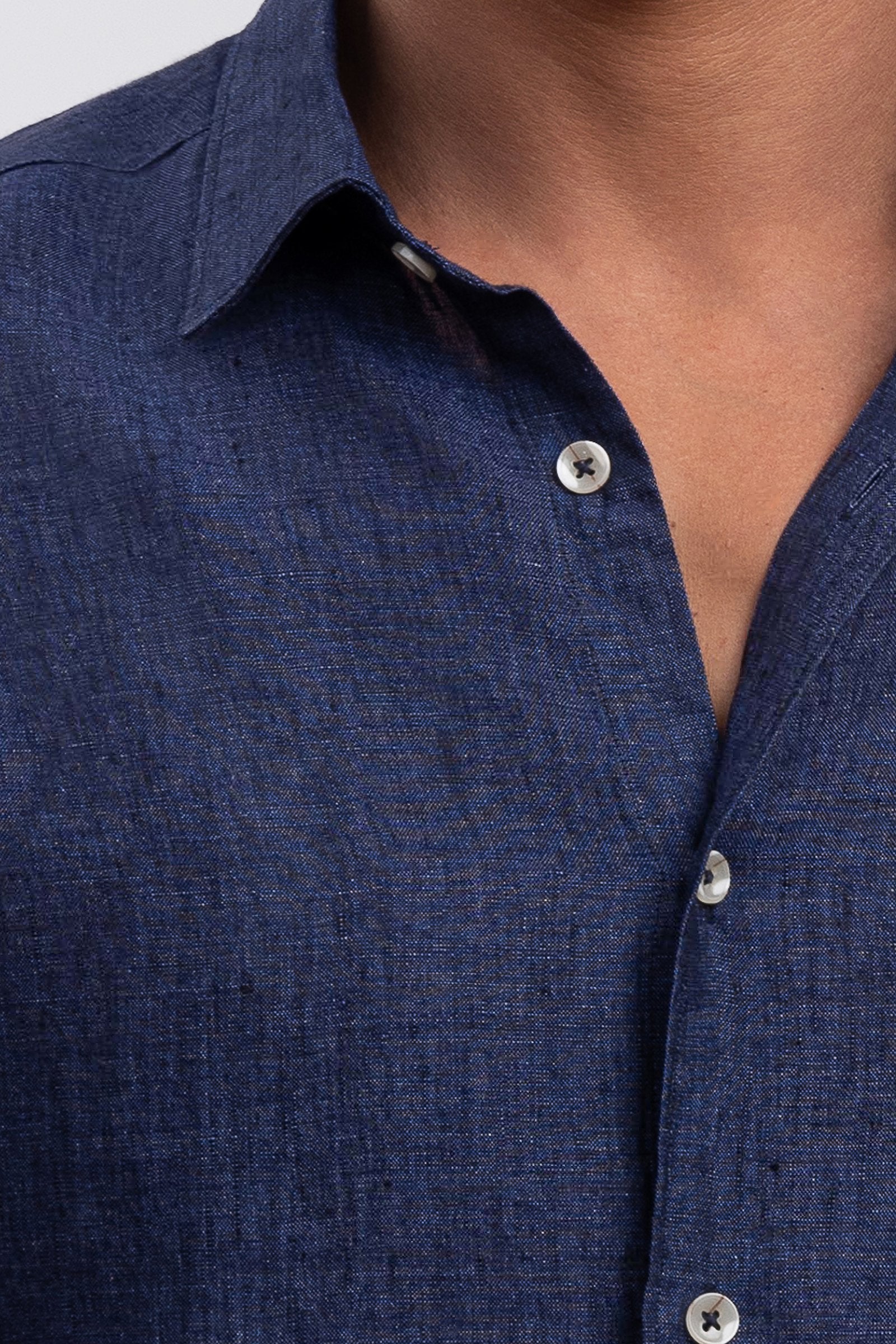 Indigo Blue 100% Italian Linen Shirt
