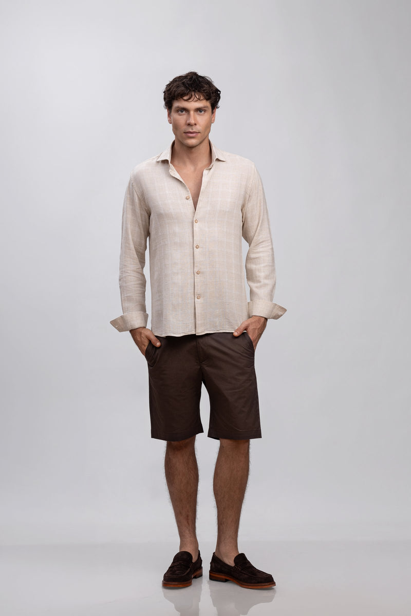 ITALIAN COTTON & LINEN BLEND SHIRT