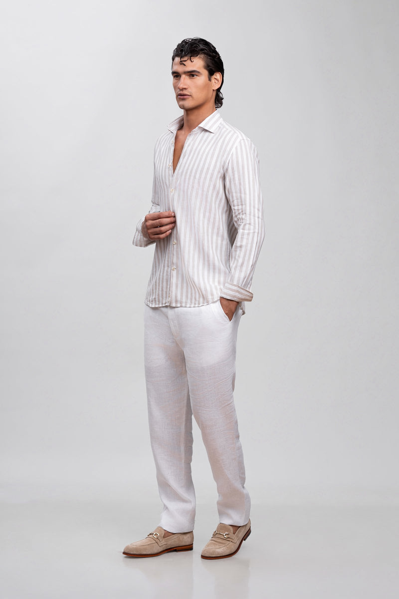 ITALIAN COTTON & LINEN BLEND SHIRT