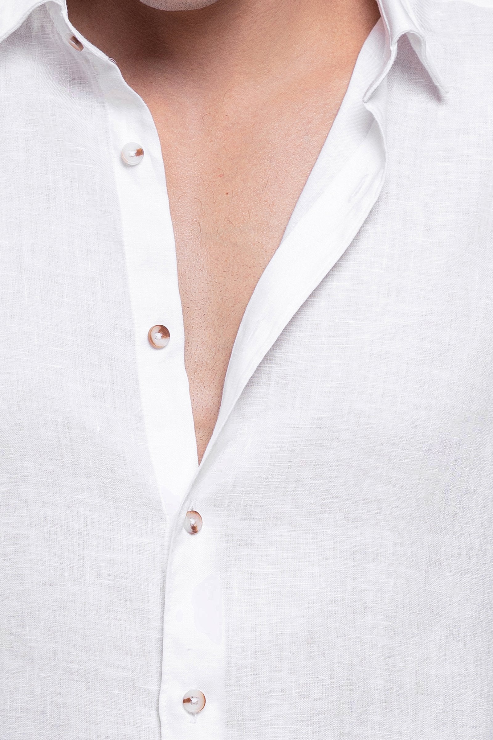 White 100% Turkish Linen Shirt