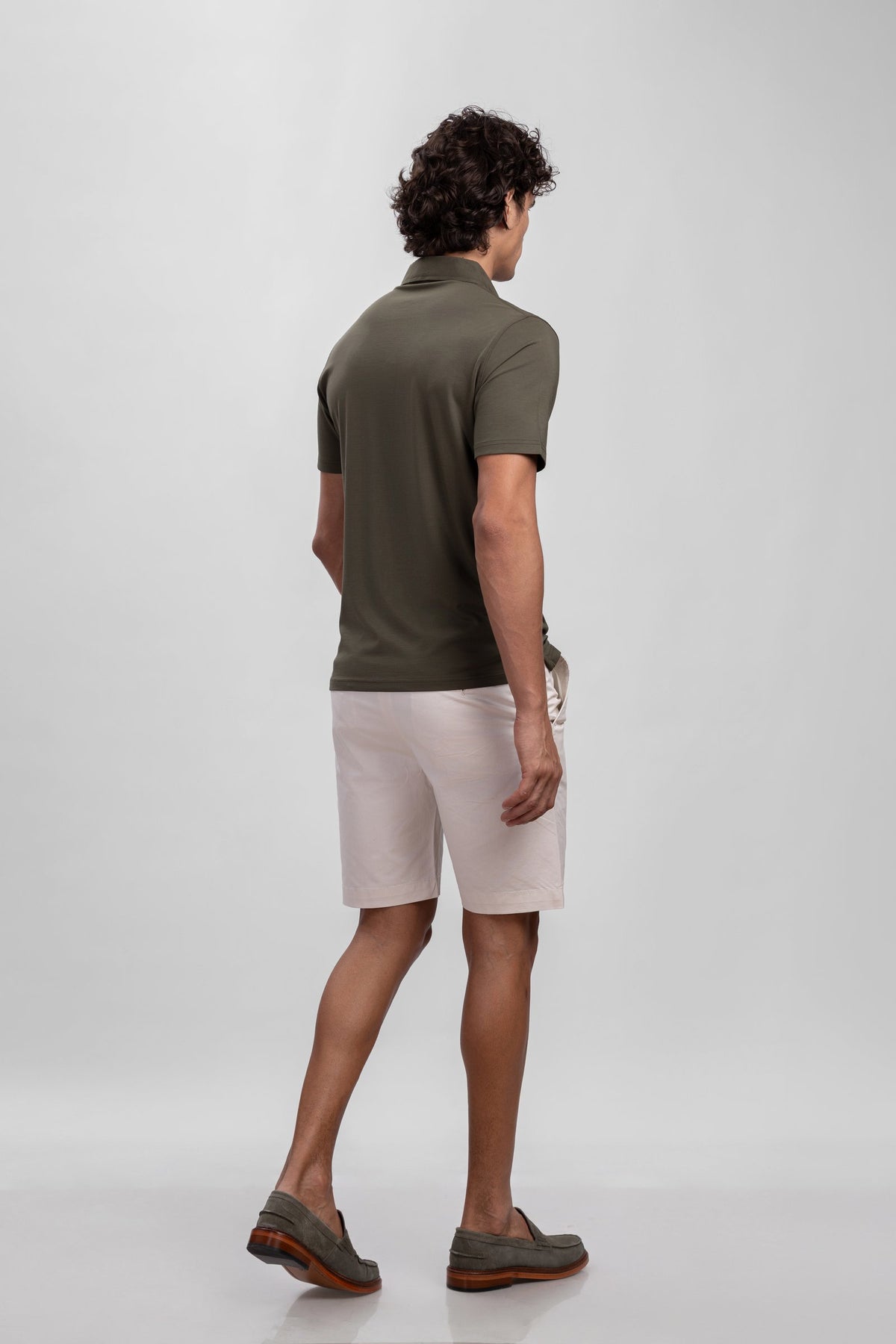 Off white Cotton Bermuda Shorts