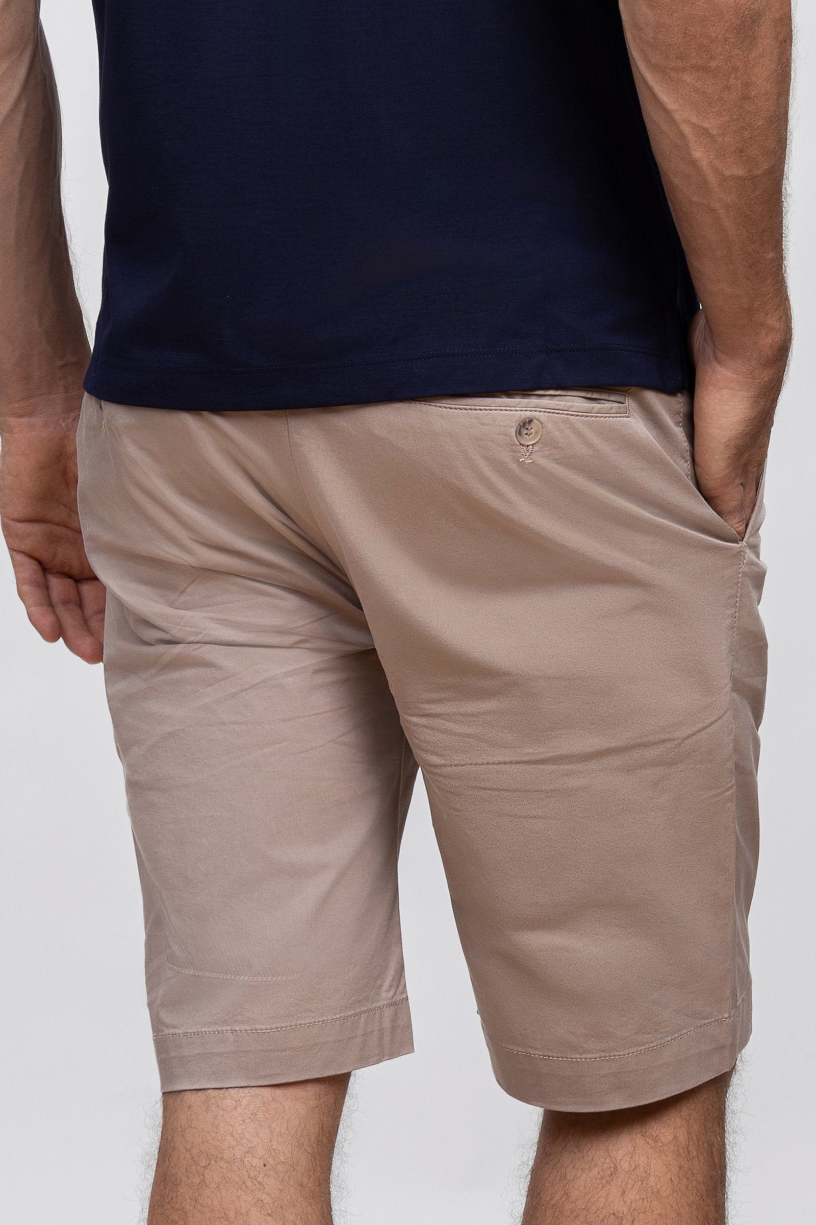 Beige Cotton Bermuda Shorts
