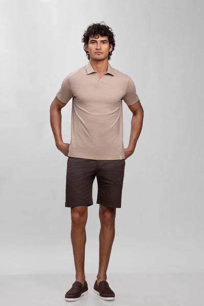 Brown Cotton Bermuda Shorts