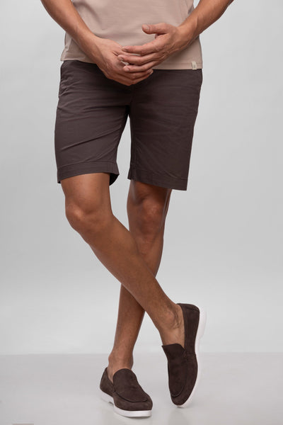 Brown Cotton Bermuda Shorts