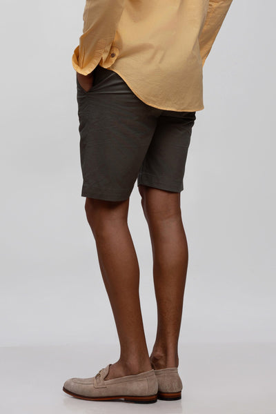 Khaki green Cotton Bermuda Shorts