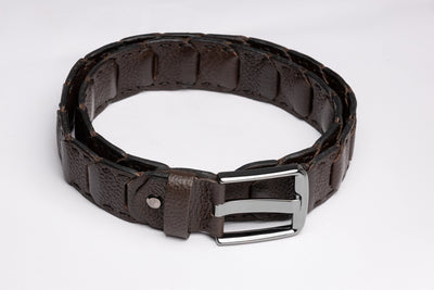 Dark Brown Patchwork Leather Belt