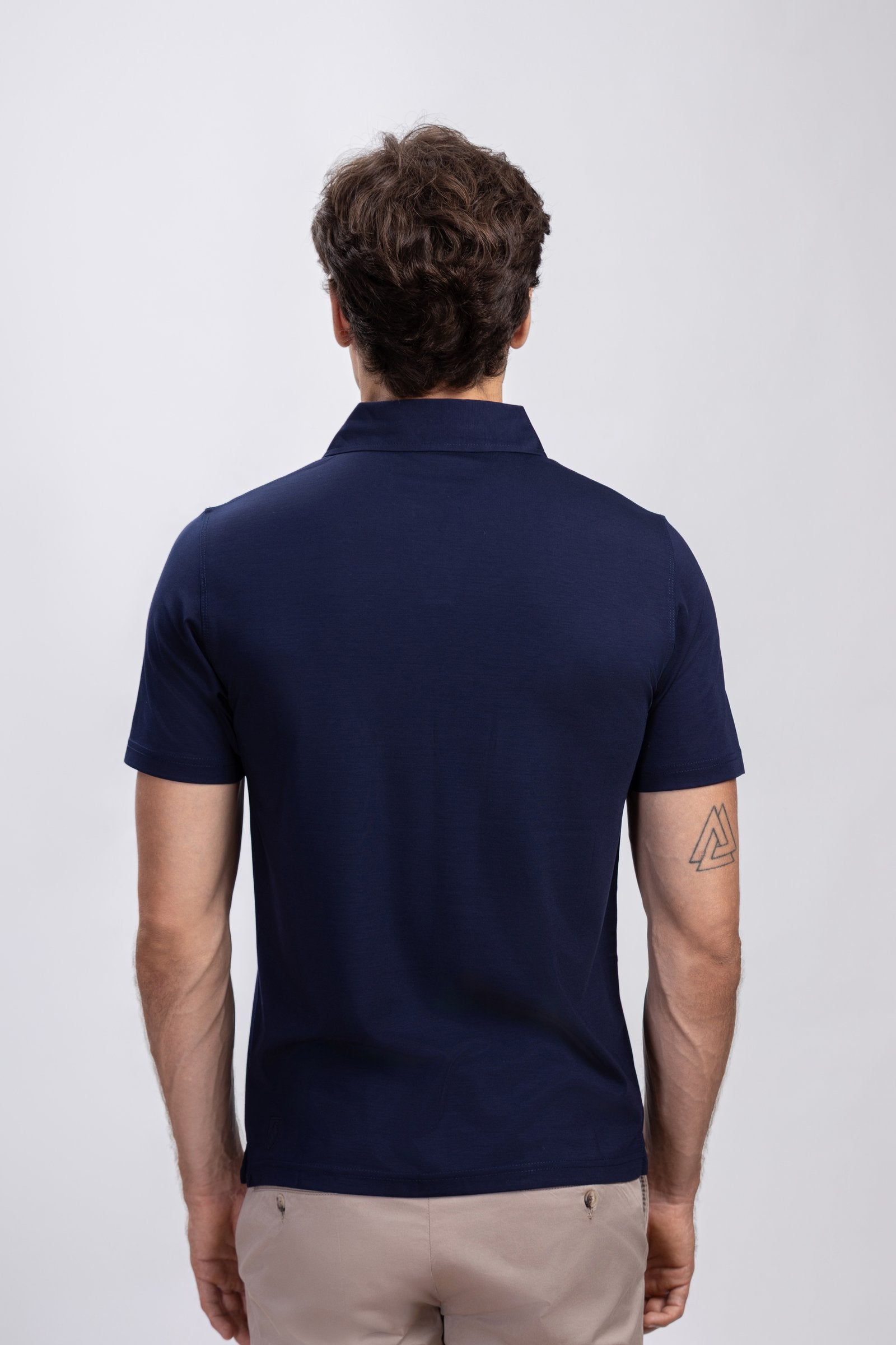 Navy Modal V-Neck Polo