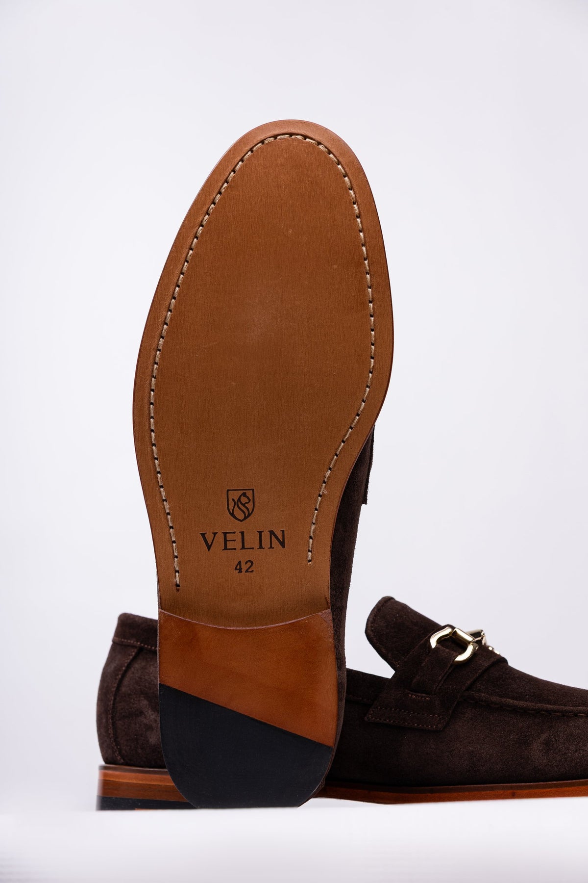 Brown Bit-Detail Suede Leather Loafers
