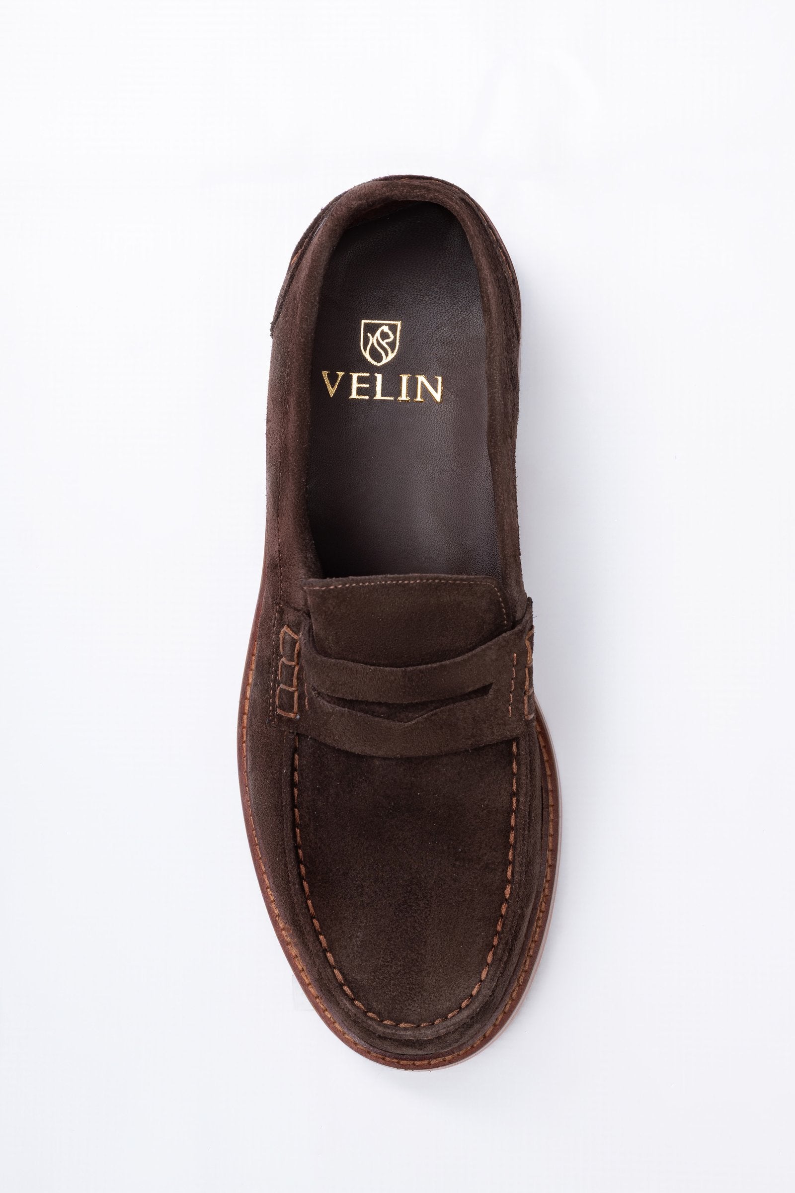 Brown Suede Leather Penny Loafers