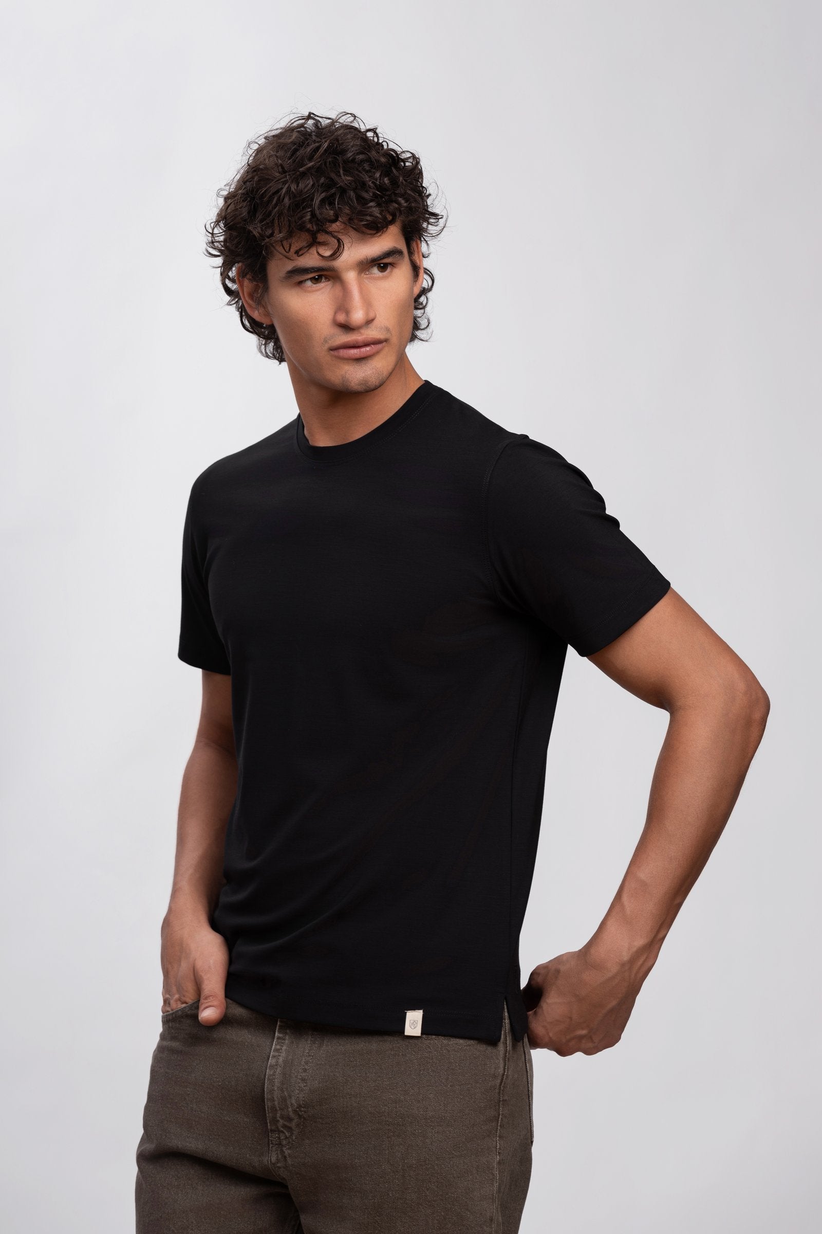 Black Short Sleeve Modal T-Shirt