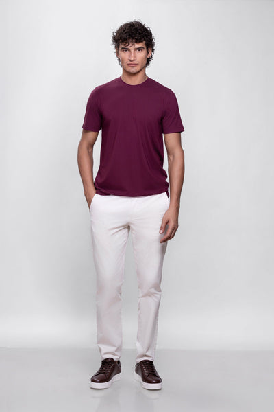 Burgundy Short Sleeve Modal T-Shirt