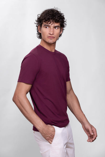 Burgundy Short Sleeve Modal T-Shirt