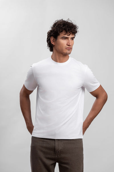 Off White Short Sleeve Modal T-Shirt
